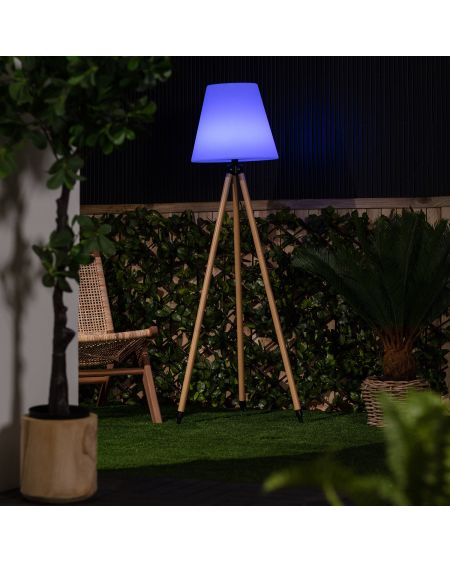 Lampadaire LED Extérieur Solaire Métal RGB Kefre avec Batterie USB Rechargeable