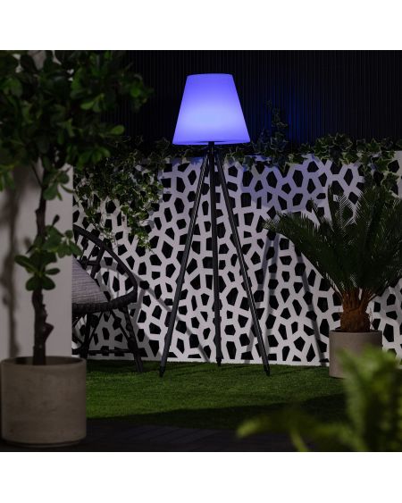 Lampadaire LED Extérieur Solaire Métal RGB Kefre avec Batterie USB Rechargeable