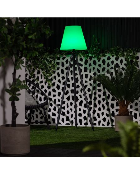Lampadaire LED Extérieur Solaire Métal RGB Kefre avec Batterie USB Rechargeable