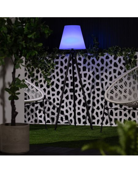Lampadaire LED Extérieur Solaire Métal RGB Kefre avec Batterie USB Rechargeable