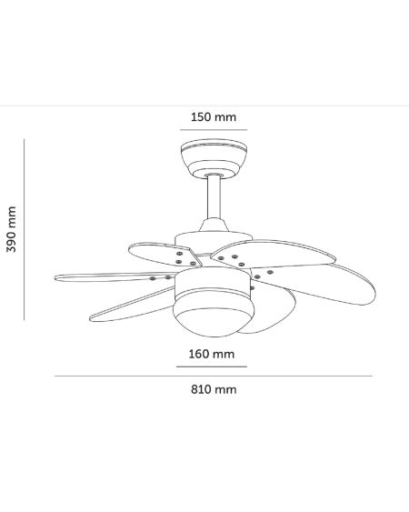 Ventilateur de Plafond Silencieux Orion Bois 81cm Moteur DC