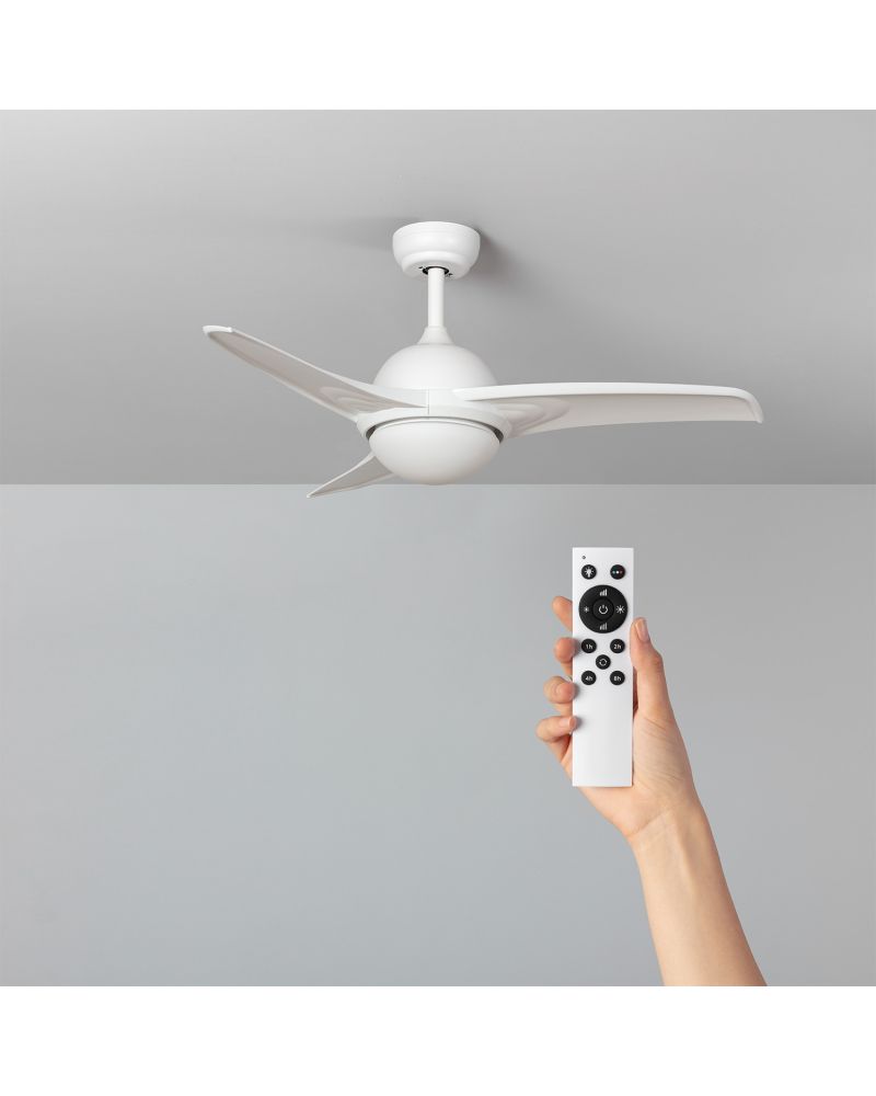 Ventilateur de Plafond Silencieux Aran Blanc 107cm Moteur DC