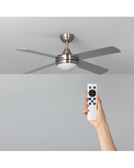 Ventilateur de Plafond LED Silencieux Navy Niquel 132cm Moteur DC
