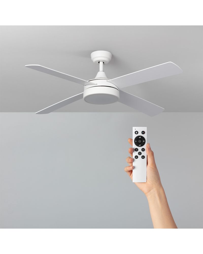 Ventilateur de Plafond Silencieux Timor Blanc 132cm Moteur DC