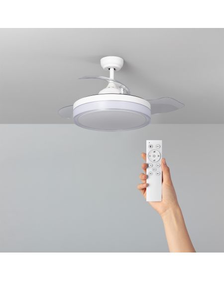 Ventilateur de Plafond Silencieux Caicos Blanc 106cm Moteur DC