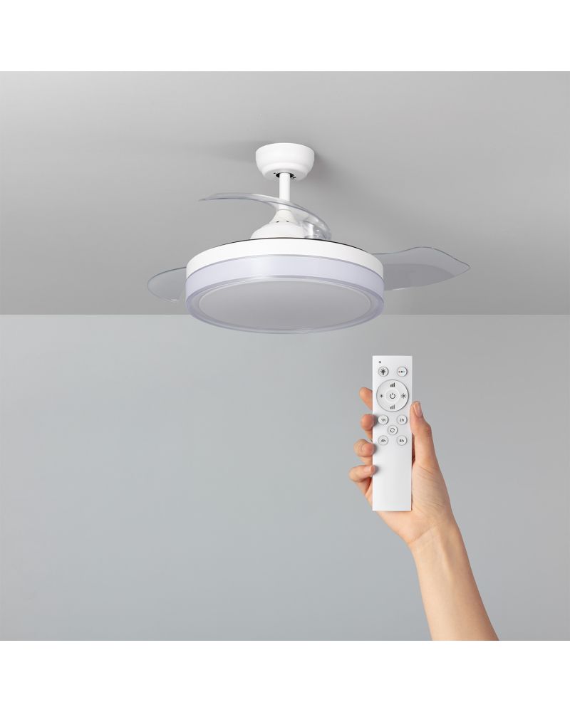 Ventilateur de Plafond Silencieux Caicos Blanc 106cm Moteur DC
