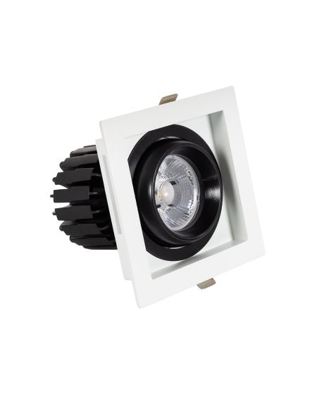 Spot LED Downlight COB Carré Orientable 360º Expert Color No Flicker CRI90 12W Coupe 100x100mm