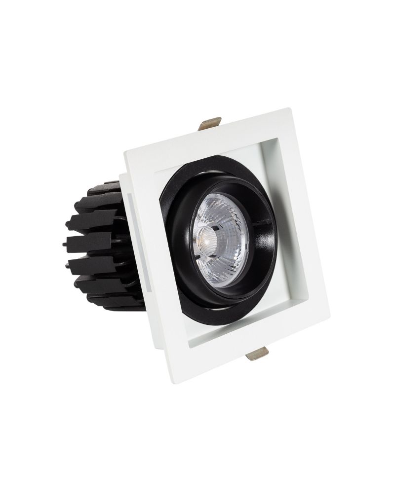 Spot LED Downlight COB Carré Orientable 360º Expert Color No Flicker CRI90 12W Coupe 100x100mm