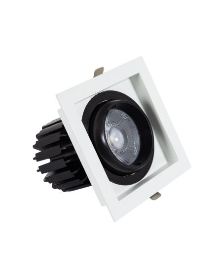 Spot LED Downlight COB Carré Orientable 360º Expert Color No Flicker CRI90 18W Coupe 125x125mm Expert Color