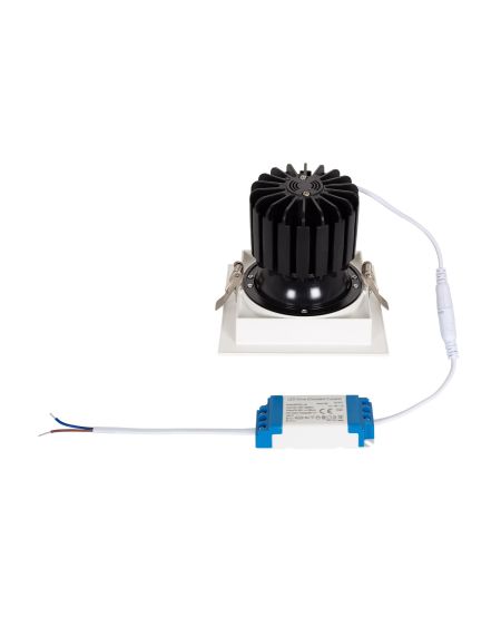 Spot LED Downlight COB Carré Orientable 360º Expert Color No Flicker CRI90 18W Coupe 125x125mm Expert Color