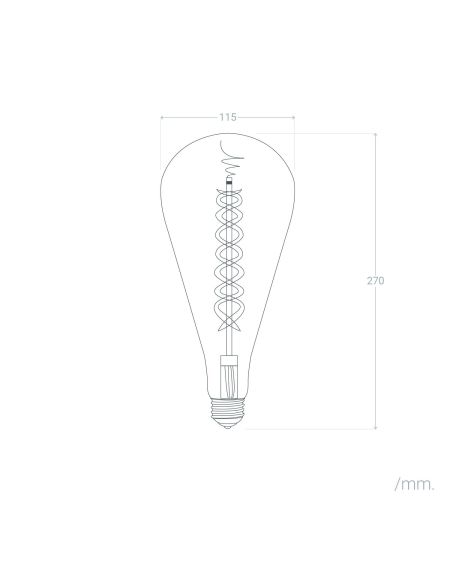 Ampoule LED E27 Filament 8W 800lm ST115 Ambre
