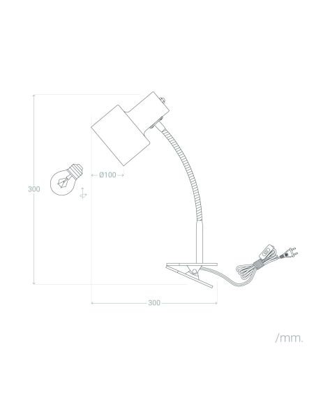 Lampe de Bureau Flex Métal Agoura avec Pince