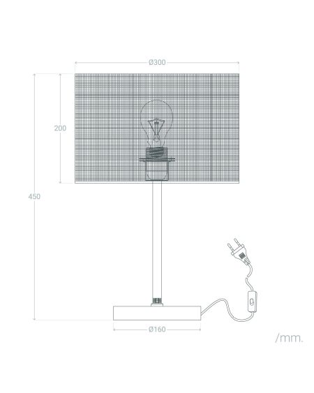 Lampe à Poser Rotin et Métal Baracoa