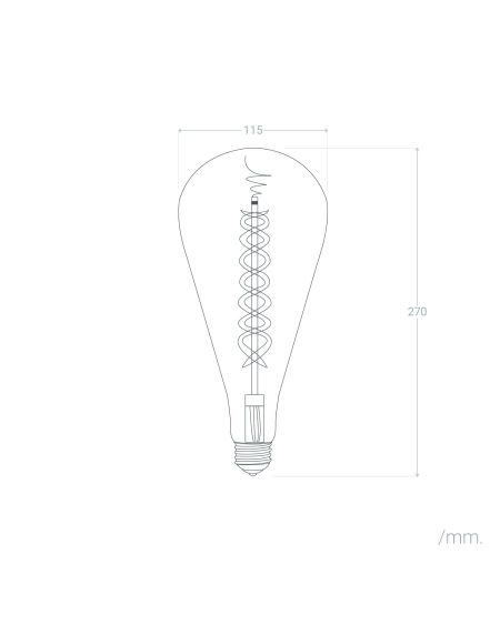Ampoule LED Filament E27 8W 800 lm ST115 Smoky