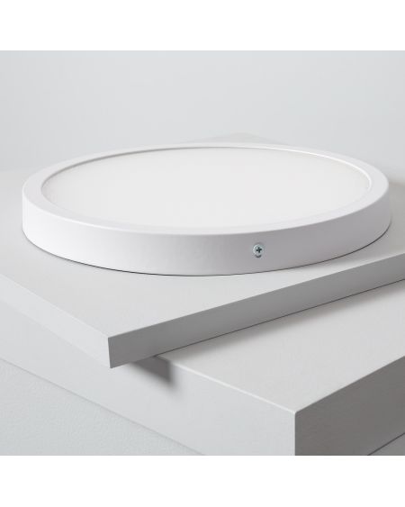 Plafonnier LED Rond 24W Extra-Plat (CRI90) Microprismatique CCT Sélectionnable (UGR17) Ø280 mm