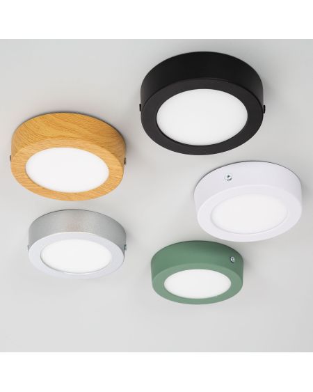 Plafonnier LED 6W Rond Aluminium Slim Ø110 mm CCT Sélectionnable Galán SwitchDimm