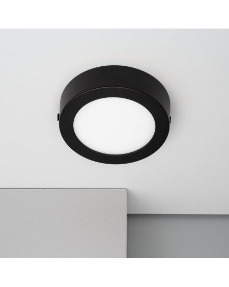 Plafonnier LED 6W Rond Aluminium Slim Ø110 mm CCT Sélectionnable Galán SwitchDimm
