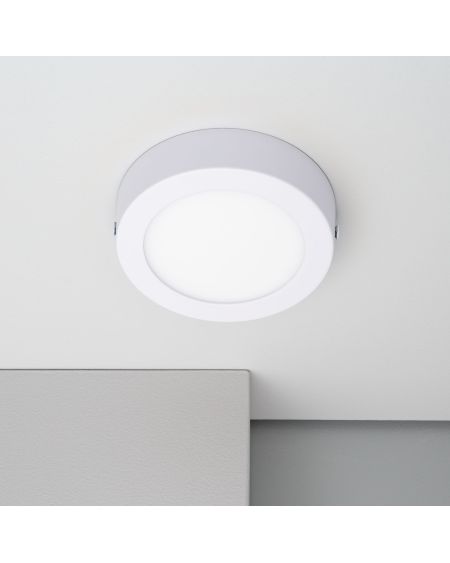 Plafonnier LED 6W Rond Aluminium Slim Ø110 mm CCT Sélectionnable Galán SwitchDimm
