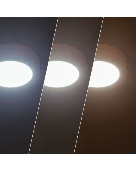 Plafonnier LED 6W Rond Aluminium Slim Ø110 mm CCT Sélectionnable Galán SwitchDimm