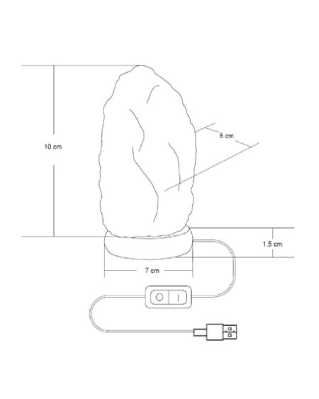Lampe à Poser LED Sal Mineral avec Connexion USB