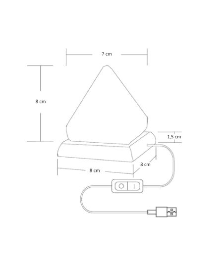 Lampe à Poser LED Sal Mineral Pyramid avec Connexion USB