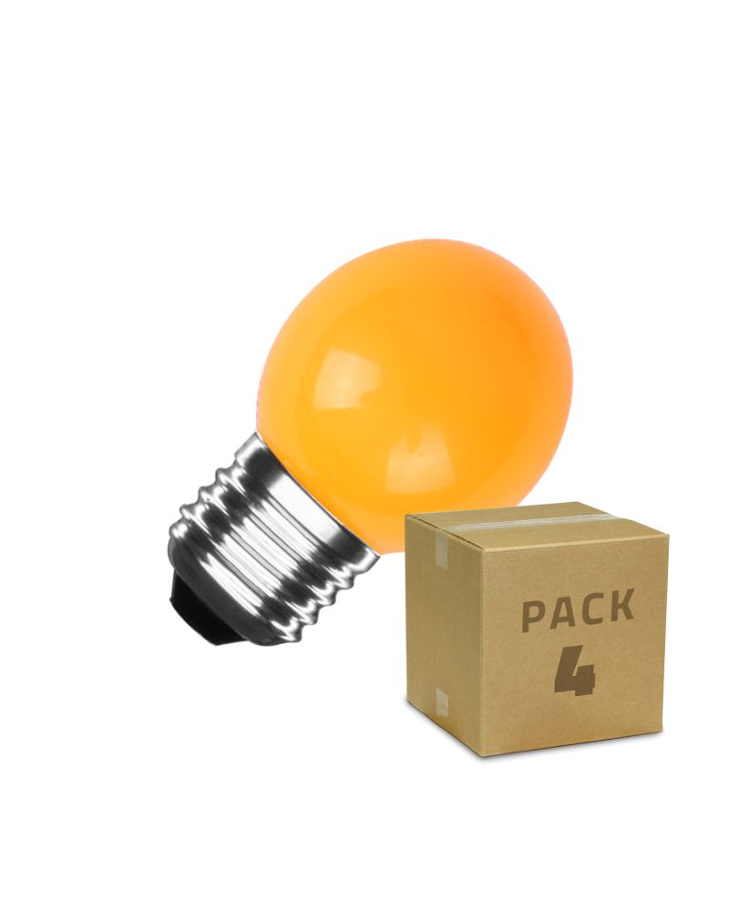 Pack 4 Ampoules LED E27 3W 300 lm G45 Orange Pack 4 Ampoules LED E27 3W 300 lm G45 Orange