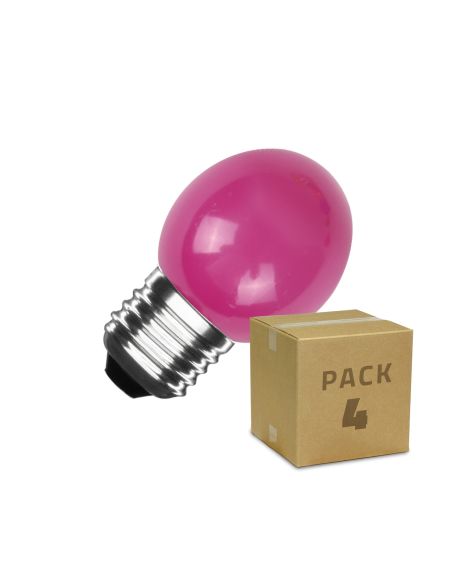 Pack 4 Ampoules LED E27 3W 300 lm G45 Rose