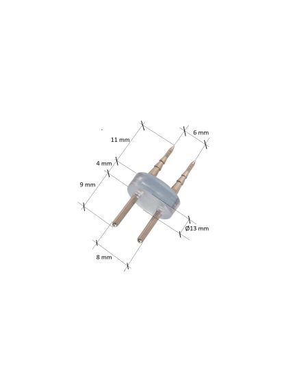 Connecteur 2 PIN pour Néon LED Flexible 360º Rond et Gaine LED 220V AC IP65 Coupe tous les 100cm