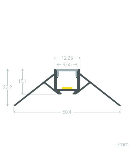 Profilé Aluminium Intégration pour Angle Extérieur pour Ruban LED jusqu'à 8mm