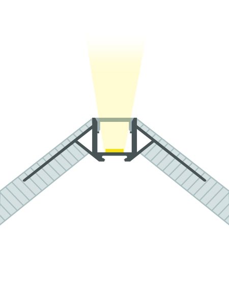 Profilé Aluminium Intégration pour Angle Extérieur pour Ruban LED jusqu'à 8mm