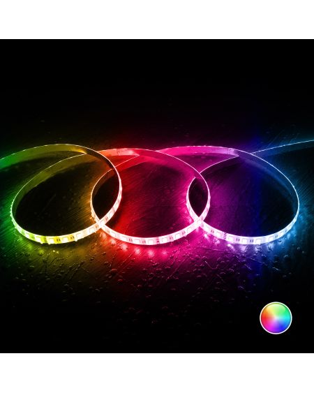 Ruban LED 24V DC RGBW 60LED/m 5m IP65 Largeur 12mm Coupe tous les 10cm
