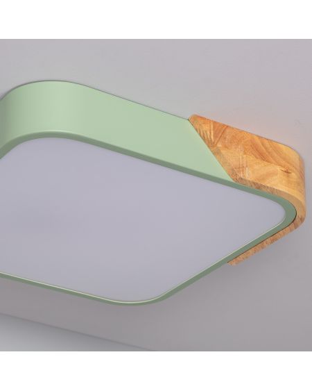 Plafonnier LED 18W Carré Bois 325x325 mm CCT Sélectionnable Semi-Dari