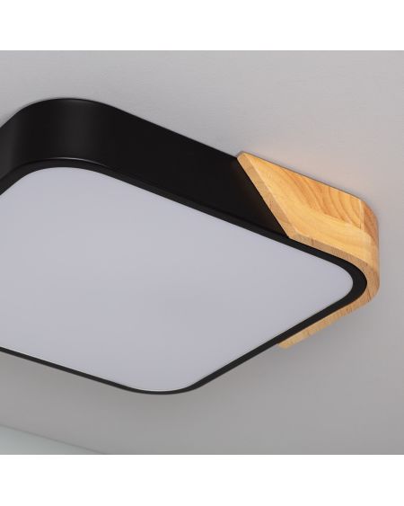Plafonnier LED 18W Carré Bois 325x325 mm CCT Sélectionnable Semi-Dari