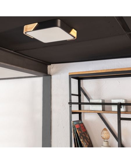 Plafonnier LED 18W Carré Bois 325x325 mm CCT Sélectionnable Semi-Dari