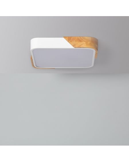 Plafonnier LED 18W Carré Bois 325x325 mm CCT Sélectionnable Semi-Dari