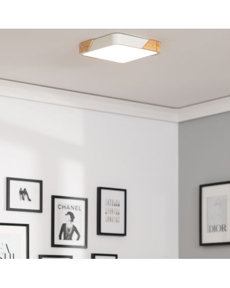 Plafonnier LED 18W Carré Bois 325x325 mm CCT Sélectionnable Semi-Dari