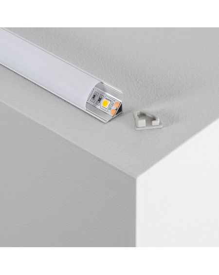 Profilé d'Angle Aluminium Capot Circulaire 2m pour Ruban LED jusqu'à 10mm