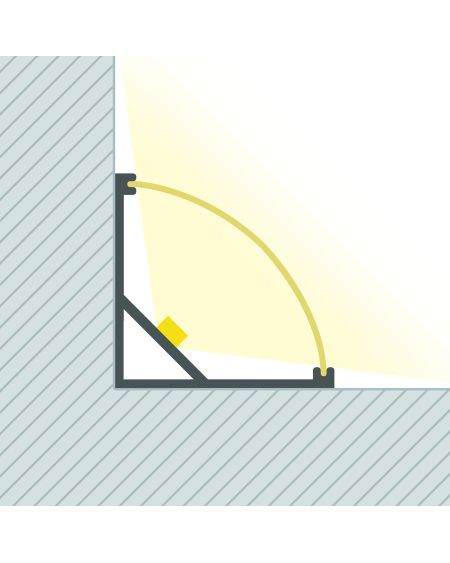 Profilé d'Angle Aluminium Capot Circulaire 2m pour Ruban LED jusqu'à 10mm
