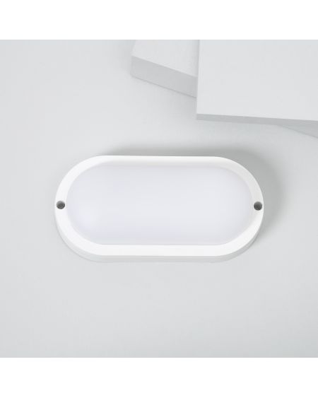 Plafonnier LED Extérieur Ovale 15W Hublot White IP65 85x173 mm