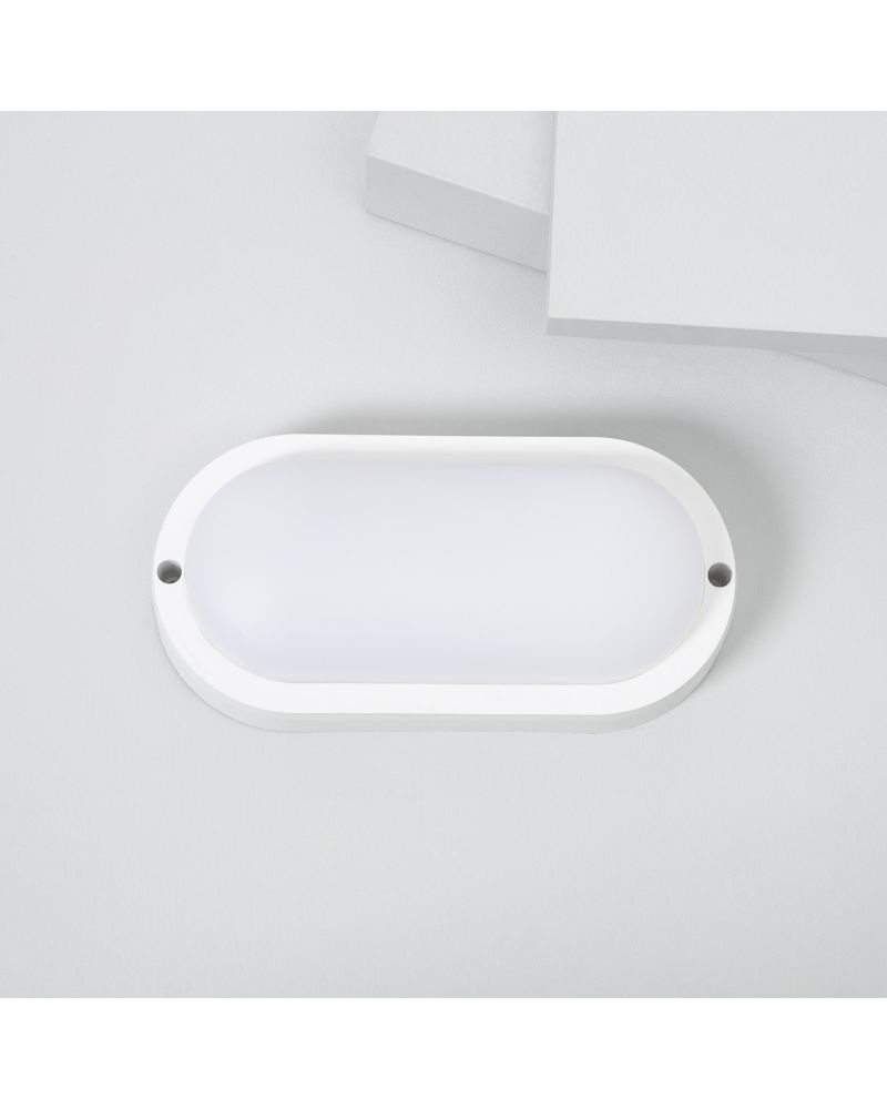 Plafonnier LED Extérieur Ovale 15W Hublot White IP65 85x173 mm Plafonnier LED Extérieur Ovale 15W Hublot White IP65 85x173 mm