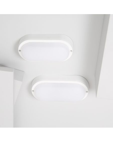 Plafonnier LED Extérieur Ovale 15W Hublot White IP65 85x173 mm
