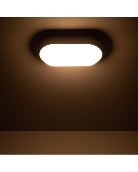 Plafonnier LED Extérieur Ovale 15W Hublot White IP65 85x173 mm