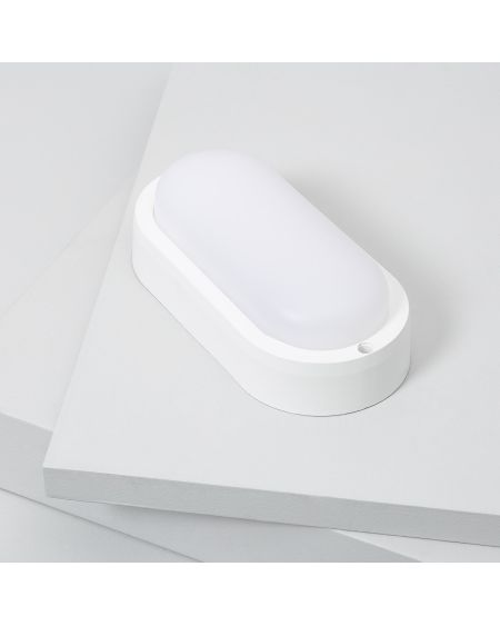 Plafonnier LED Extérieur Ovale 15W Hublot White IP65 85x173 mm
