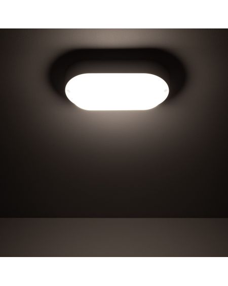 Plafonnier LED Extérieur Ovale 15W Hublot White IP65 85x173 mm