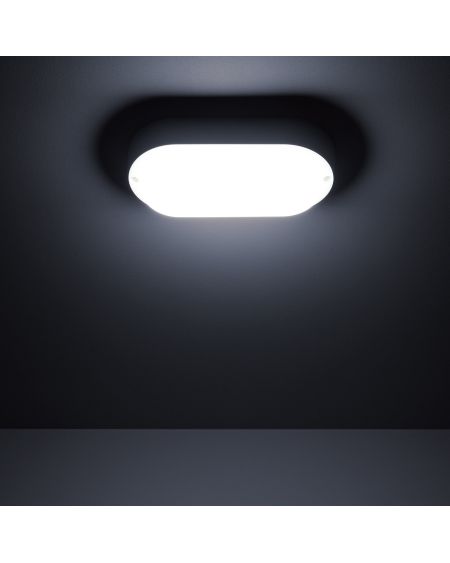 Plafonnier LED Extérieur Ovale 15W Hublot White IP65 85x173 mm
