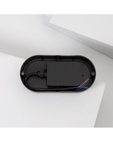 Plafonnier LED Extérieur Ovale 15W Hublot Black IP65 85x173 mm
