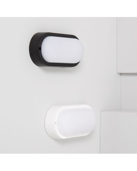 Plafonnier LED Extérieur Ovale 15W Hublot Black IP65 85x173 mm