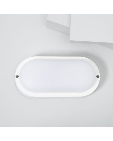 Plafonnier LED Extérieur Ovale 25W Hublot White IP65 96x198 mm