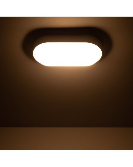 Plafonnier LED Extérieur Ovale 25W Hublot White IP65 96x198 mm