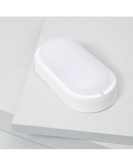 Plafonnier LED Extérieur Ovale 25W Hublot White IP65 96x198 mm